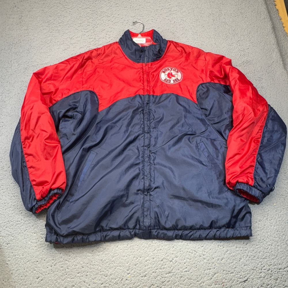 Vintage Boston Red Sox Jacket‎ Mens XL Reversible Red Blue Puffer Fleece MLB